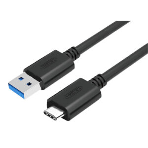 Unitek Y-C474BK 1m USB3.1 Type-C (USB-C) to Type-A (USB-A) Male to Male charging Cable Reversible USB-C High power capacity (3A) for faster charges Sync and Charging. Black Colour. - NZ DEPOT