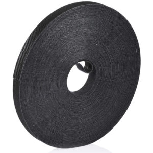Velcro VEL58787 QWIK 12.5mm Continuous 22.8m Cable Roll. Custom Cut to Length. Self engaging reusable infinitely adjustable. Easy cable management Black colour NZDEPOT - NZ DEPOT