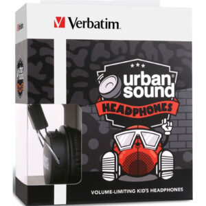 Verbatim Urban Sound Wired Headphones for Kids - Black - NZ DEPOT
