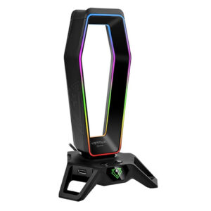 Vertux HEXARACK.BLK Multi-Function Headphone Stand with 3x USB-A Ports. Includes 3.5mm Headphone & Microphone - NZ DEPOT