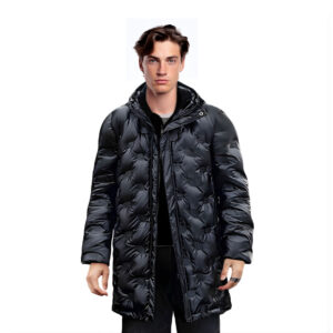 abbee Black 2XL Winter Hooded Glossy Overcoat Long Jacket Stylish Lightweight Quilted Warm Puffer Coat, Apparel & Footwear, Apparel, Coats & Jackets, , ,  - NZ DEPOT 1