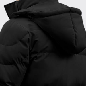 abbee Black 2XL Winter Hooded Overcoat Long Jacket Stylish Lightweight Quilted Warm Puffer Coat, Apparel & Footwear, Apparel, Coats & Jackets, , ,  - NZ DEPOT 3