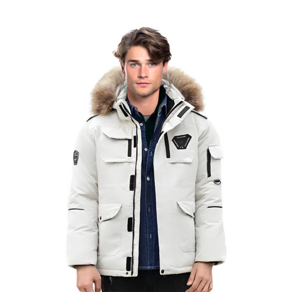 abbee White 3XL Winter Fur Hooded Down Jacket Stylish Lightweight Quilted Warm Puffer Coat, Apparel & Footwear>Apparel>Coats & Jackets, , , , ,  - NZ DEPOT 1