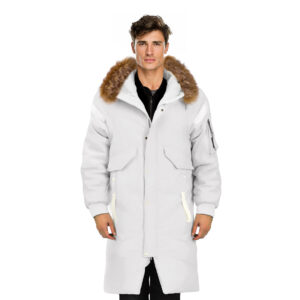 abbee White Large Winter Fur Hooded Thick Overcoat Jacket Stylish Lightweight Quilted Warm Puffer Coat NZ DEPOT - NZ DEPOT