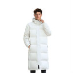 abbee White XL Winter Hooded Overcoat Long Jacket Stylish Lightweight Quilted Warm Puffer Coat, Apparel & Footwear>Apparel>Coats & Jackets, , , , ,  - NZ DEPOT 1