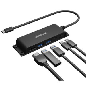 mbeat MB-HUB-E05 Mountable 5-Port USB-C Hub USB 3.0 X 2 USB-C X1 USB-C PD X 1 HDMI X1 - NZ DEPOT