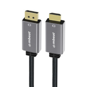mbeat MB-XCB-DPHDM18 Tough Link 1.8m 4K/60Hz DisplayPort to HDMI Cable - Space Grey - NZ DEPOT