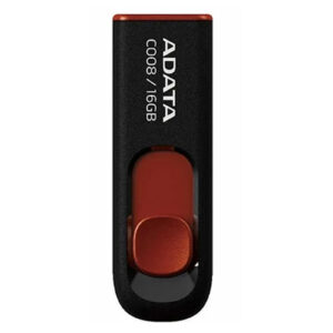 ADATA C008 Retractable USB 2.0 16GB BlackRedFlash Drive NZDEPOT - NZ DEPOT