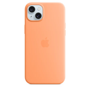 Apple iPhone 15 Plus Silicone Case with MagSafe Case Orange Sorbet Soft touch finish NZDEPOT - NZ DEPOT