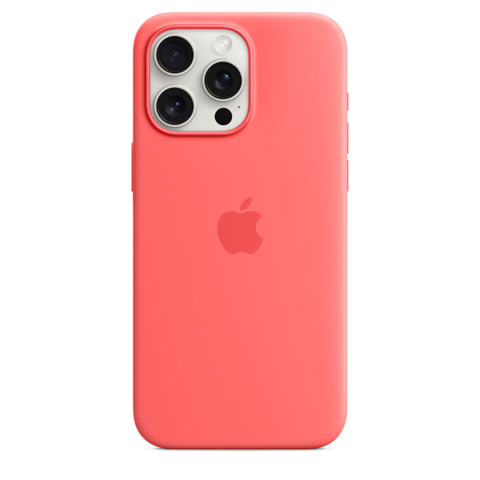 Apple iPhone 15 Pro Max Silicone Case with MagSafe Case - Guava, Soft ...