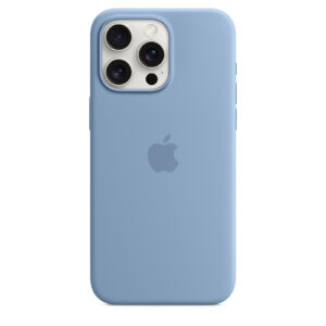 Apple iPhone 15 Pro Max Silicone Case with MagSafe Case Winter Blue Soft touch finish NZDEPOT - NZ DEPOT