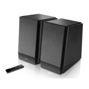 Edifier R1855DB 70W Powered Bookshelf Speaker System with Bluetooth - Black - 2x RCA + Optical + Coax inputs