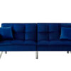 Futon Sofa Bed Blue Velvet