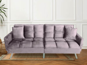 Futon Sofa Bed Grey Velvet Pr9431 Sofas Sectionals Sofa Beds Nz Depot 1 - Nz Depot