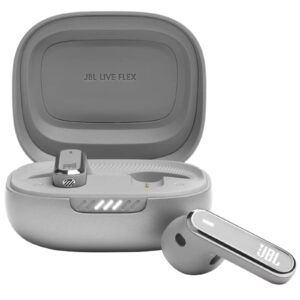 JBL Live Flex Open-fit True Wireless Noise Cancelling Earbuds - Silver - NZ DEPOT