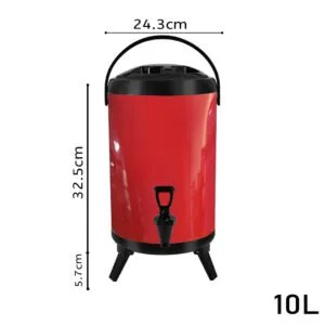 Buy SOGA 10L Stainless Steel Insulated Milk Tea Barrel Hot and Cold Beverage Dispenser Container with Faucet Red Online - Home & Living/Kitchen & Dining/Barware/Spirit Dispensers - 2 - NZ Depot Free Shipping