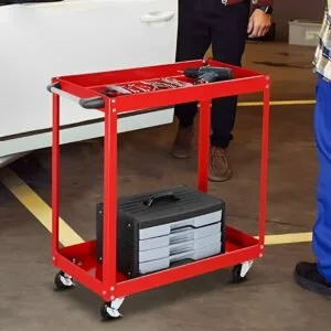 Buy SOGA 2 Tier Tool Storage Cart Portable Service Utility Heavy Duty Mobile Trolley Red Online - Garden, Tools & Hardware/Garage Storage & Organisation/Tool Organisers - 2 - NZ Depot Free Shipping
