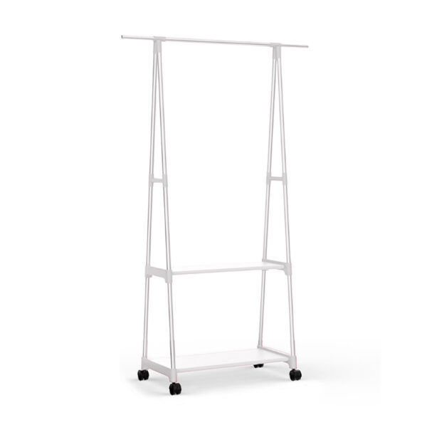 Soga 2-In-1 Organiser Clothes Shoe Rack Space-Saving Triangular Storage With Wheels White, Furniture, Storage &Amp; Shelving, Shoe Storage, , ,  - Nz Depot 1