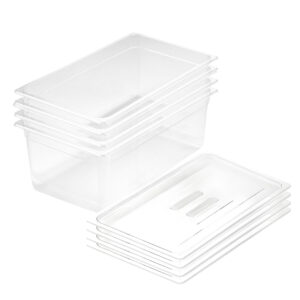 SOGA 200mm Clear Gastronorm GN Pan 1/1 Food Tray Storage Bundle of 4 with Lid, Home & Living, Kitchen & Dining, Bakeware, Baking Trays, ,  - NZ DEPOT 1