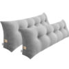 SOGA 2X 120cm Silver Triangular Wedge Bed Pillow Headboard Backrest Bedside Tatami Cushion Home Decor, Furniture>Living Room Furniture>Occasional Chairs, , , , ,  - NZ DEPOT 1