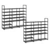 SOGA 2X 19-Shelf Tier Shoe Storage Shelf Space-Saving Caddy Rack Organiser with Handle, Furniture>Storage & Shelving>Shoe Storage, , , , ,  - NZ DEPOT 1