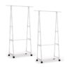 SOGA 2X 2-in-1 Organiser Clothes Shoe Rack Space-Saving Triangular Storage with Wheels White, Furniture>Storage & Shelving>Shoe Storage, , , , ,  - NZ DEPOT 1