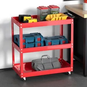 Buy SOGA 2X 3 Tier Tool Storage Cart Portable Service Utility Heavy Duty Mobile Trolley Red Online - Garden, Tools & Hardware/Garage Storage & Organisation/Tool Organisers - 2 - NZ Depot Free Shipping