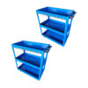 SOGA 2X 3 Tier Tool Storage Cart Portable Service Utility Heavy Duty Mobile Trolley with Hooks Blue, Garden, Tools & Hardware>Garage Storage & Organisation>Tool Organisers, , , , ,  - NZ DEPOT 1