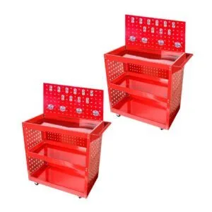 Buy SOGA 2X 3 Tier Tool Storage Cart Portable Service Utility Heavy Duty Mobile Trolley with Porous Side Panels Online - Garden, Tools & Hardware/Garage Storage & Organisation/Tool Organisers - 1 - NZ Depot Free Shipping