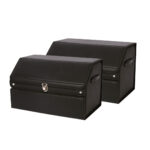 SOGA 2X 56cm Leather Car Boot Collapsible Foldable Trunk Cargo Organizer Portable Storage Box with Lock Black, Garden, Tools & Hardware>Automotive Parts & Accessories>Accessories & Car Care>Interior Accessories, , , , ,  - NZ DEPOT 1