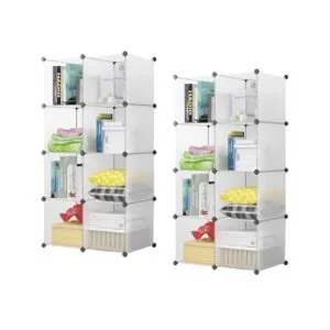 Buy SOGA 2X 8-Cube Transparent Shelf Box Portable Cubby DIY Storage Shelves Modular Closet Organiser Online - Home & Living/Bedroom/Bedroom Storage Solutions - 1 - NZ Depot Free Shipping