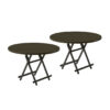 SOGA 2X Black Dining Table Portable Round Surface Space Saving Folding Desk Home Decor, Furniture>Living Room Furniture>Tables, , , , ,  - NZ DEPOT 1