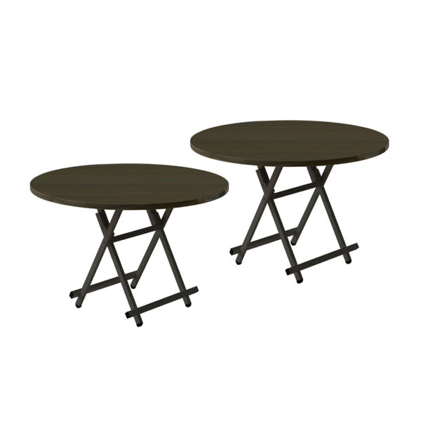 SOGA 2X Black Dining Table Portable Round Surface Space Saving Folding Desk Home Decor, Furniture>Living Room Furniture>Tables, , , , ,  - NZ DEPOT 1