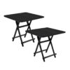 SOGA 2X Black Dining Table Portable Square Surface Space Saving Folding Desk Home Decor, Furniture>Living Room Furniture>Tables, , , , ,  - NZ DEPOT 1