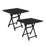 SOGA 2X Black Dining Table Portable Square Surface Space Saving Folding Desk Home Decor, Furniture>Living Room Furniture>Tables, , , , ,  - NZ DEPOT 1