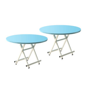 SOGA 2X  Blue Dining Table Portable Round Surface Space Saving Folding Desk Home Decor, Furniture, Living Room Furniture, Tables, , ,  - NZ DEPOT 1