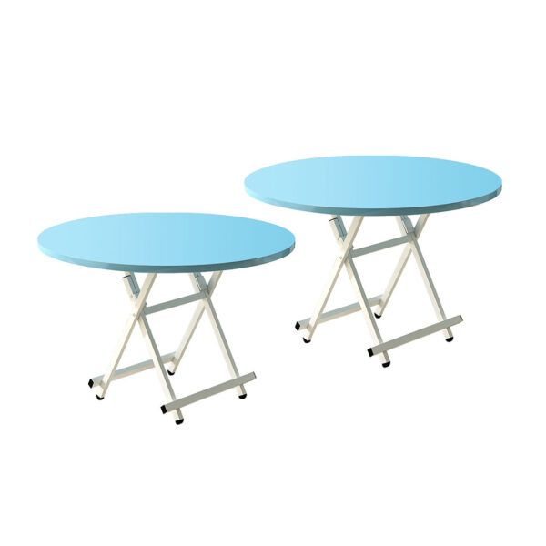 SOGA 2X  Blue Dining Table Portable Round Surface Space Saving Folding Desk Home Decor, Furniture>Living Room Furniture>Tables, , , , ,  - NZ DEPOT 1