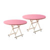 SOGA 2X Pink Dining Table Portable Round Surface Space Saving Folding Desk Home Decor, Furniture>Living Room Furniture>Tables, , , , ,  - NZ DEPOT 1