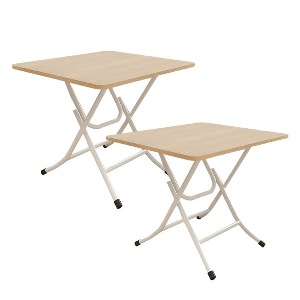 SOGA 2X Wood-Colored Dining Table Portable Square Surface Space Saving Folding Desk Home Decor, Furniture>Living Room Furniture>Tables, , , , ,  - NZ DEPOT 1