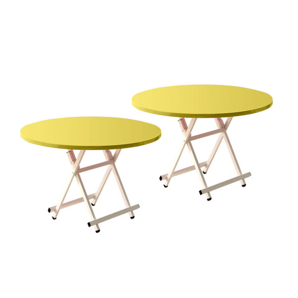 SOGA 2X Yellow Dining Table Portable Round Surface Space Saving Folding Desk Home Decor, Furniture>Living Room Furniture>Tables, , , , ,  - NZ DEPOT 1