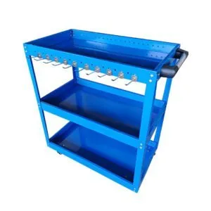 Buy SOGA 3 Tier Tool Storage Cart Portable Service Utility Heavy Duty Mobile Trolley with Hooks Blue Online - Garden, Tools & Hardware/Garage Storage & Organisation/Tool Organisers - 1 - NZ Depot Free Shipping