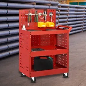 Buy SOGA 3 Tier Tool Storage Cart Portable Service Utility Heavy Duty Mobile Trolley with Porous Side Panels Online - Garden, Tools & Hardware/Garage Storage & Organisation/Tool Organisers - 2 - NZ Depot Free Shipping