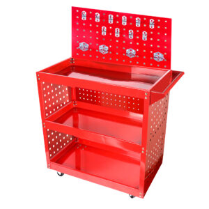 SOGA 3 Tier Tool Storage Cart Portable Service Utility Heavy Duty Mobile Trolley with Porous Side Panels NZ DEPOT - NZ DEPOT