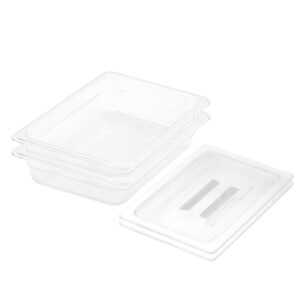 SOGA 65mm Clear Gastronorm GN Pan 1/2 Food Tray Storage Bundle of 2 with Lid, Home & Living, Kitchen & Dining, Bakeware, Baking Trays, ,  - NZ DEPOT 1