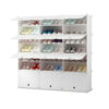 SOGA 7 Tier 3 Column White Shoe Rack Organizer Sneaker Footwear Storage Stackable Stand Cabinet Portable Wardrobe with Cover, Furniture>Storage & Shelving>Shoe Storage, , , , ,  - NZ DEPOT 1
