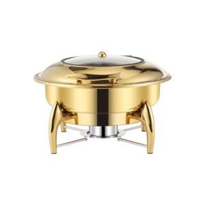 SOGA Gold Plated Stainless Steel Round Chafing Dish Tray Buffet Cater Food Warmer Chafer with Top Lid, Furniture, Kitchen & Dining Room Furniture, Buffets, Sideboards & Kitchen Islands, , ,  - NZ DEPOT 1