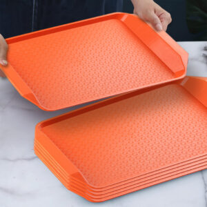 SOGA Rectangular Serving Tray Heavy Duty Waterproof Stackable Plastic Food Snack Pan Set of 10 Orange, Home & Living, Kitchen & Dining, Servingware, Serving Platters & Trays, ,  - NZ DEPOT 2