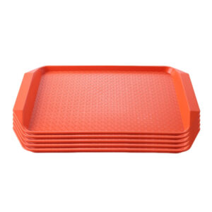 SOGA Rectangular Serving Tray Heavy Duty Waterproof Stackable Plastic Food Snack Pan Set of 5 Orange, Home & Living, Kitchen & Dining, Servingware, Serving Platters & Trays, ,  - NZ DEPOT 1