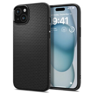 Spigen iPhone 15 (6.1") Liquid Air Case - Matte Black - Slim - Form-fitted - Lightweight - Premium Matt TPU Case - Easy Grip Design - NZ DEPOT