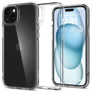 Spigen iPhone 15 (6.1") Ultra Hybrid Case - Crystal Clear - Certified Military-Grade Protection - Clear Durable Back Panel + TPU bumper - NZ DEPOT